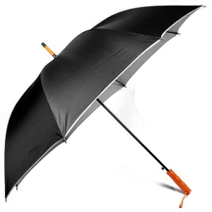 베르티노 70실버FRP검정 우산 (70cm) | 장우산 판촉물 제작