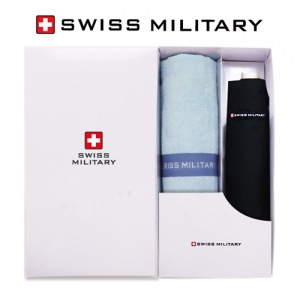 스위스밀리터리 3단수동모던스키니+120g타올 세트 | 우산 타올 선물세트 판촉물 제작