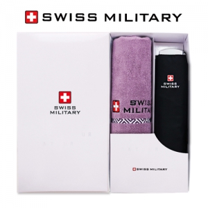 스위스밀리터리 3단수동사각우산+160g타올 세트 | 우산 타올 선물세트 판촉물 제작
