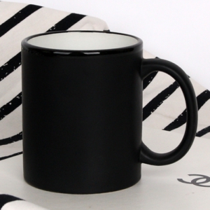 르네 무광투톤 블랙머그 355ml 12온스 (실크인쇄) | 도자기머그컵 판촉물 제작