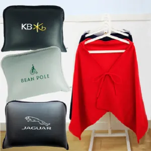 PU가죽3면+끈망토담요 (150*60cm) | 망토형 후드형 담요 판촉물 제작