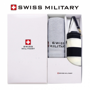 스위스밀리터리 5단수동 네이비스트라이프 + 140g면사타올 세트 | 우산 타올 선물세트 판촉물 제작