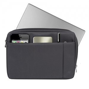 리바케이스 8203 중앙 노트북 파우치(13.3인치) [블랙, 퍼플] (355x255x40mm) | 노트북가방 판촉물 제작