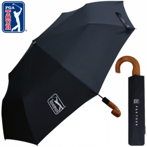 PGA 3단자동 블랙우드핸들 (55cm) | 우산 판촉물 제작