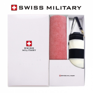 스위스밀리터리 5단수동 네이비스트라이프 + 150g세면타올 세트 | 우산 타올 선물세트 판촉물 제작