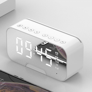 [비빅스] BW01 블루투스스피커+시계+라디오+알람+거치대+거울 일체형 | 기능성 탁상시계 판촉물 제작