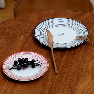 로얄보덴 라인 접시 2P 세트 (8인치+6인치) | 그릇 접시 쟁반 판촉물 제작
