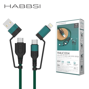 Çݽà 4in1 PD 60W °í¼Ó ÃæÀü C-ŸÀÔ ¸ÖƼ ÄÉÀ̺í YMUC004 1M