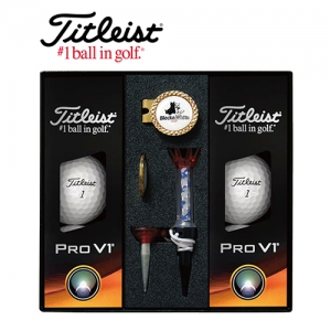 타이틀리스트 Pro V1 골프볼 6구 볼마커골드 자석티 세트 (골프볼 6구+볼마커 2개+자석클립 1개+자석티 1개) | 골프용품세트 판촉물 제작