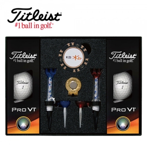 타이틀리스트 Pro V1 골프볼 6구 칩볼마커 자석티세트(골프볼6구+칩볼마커2개+자석클립1개+자석티2개) | 골프용품세트 판촉물 제작