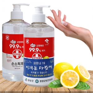 (의약외품/에탄올 70%)손소독제 손세정제 500ml-레몬향 | 손소독제 판촉물 큐레이션 제작