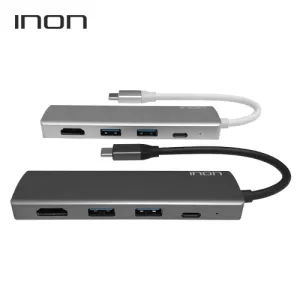���̳� USB CŸ�� to 3.0 4��Ʈ with HDMI ��� IN-UH110C