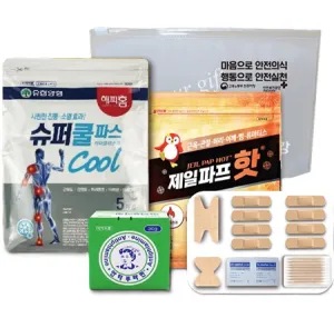 유한양행 구급키트 4호(쿨파스,제일파프,안티푸라민,구급밴드세트면봉22p 4종세트) | 구급 위생용품 판촉물 제작