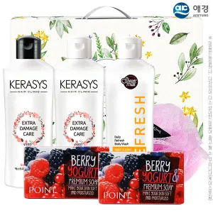애경 케라시스샴푸180용기 린스180용기 샤워메이트 포인트베리비누2P 샤워볼(6종) | 비누 판촉물 제작