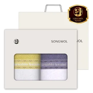 송월 AB체인 전사40 세면타올 2P 풀세트(쇼핑백 포함) | 전사타올 판촉물 제작