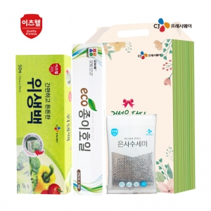CJ위생백(대),수세미,종이호일3종세트