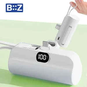 비즈 LED표시 일체형 도킹 보조배터리 5000mAh PL15 | 보조배터리(도킹형) 기획전 판촉물 제작