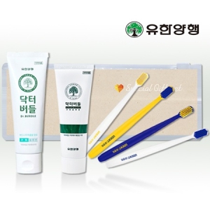 유한양행 닥터버들 구취케어 휴대용 세트(치약100g or 110g +칫솔1개+지퍼백)