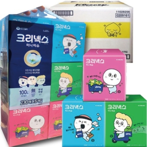 크리넥스 디럭스 오롤리데이 미니각티슈 230매x6입(비닐손잡이번들)