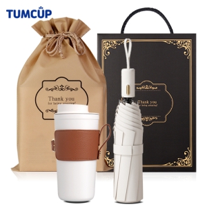 텀컵 텀블러 우산 선물세트 (TS-2403U3 텀블러1+3단 원터치 자동우산1)