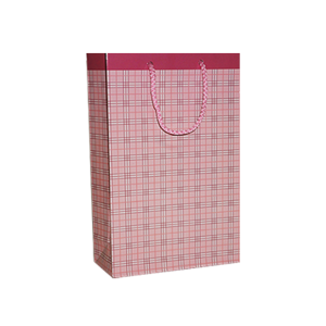 기성 종이쇼핑백 6호(핑크 체크) (1묶음-100EA)(180x80x300mm)