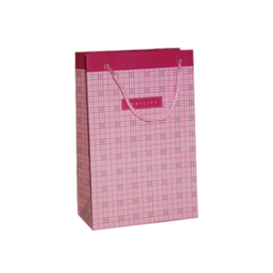 기성 종이쇼핑백 8호(핑크 체크) (1묶음-100EA)(120x65x190mm)