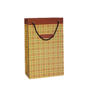 기성 종이쇼핑백 8호(브라운 체크) (1묶음-100EA)(120x65x190mm)