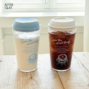 [애프터글랫] 투명스마일 리유저블텀블러 500ml 1P
