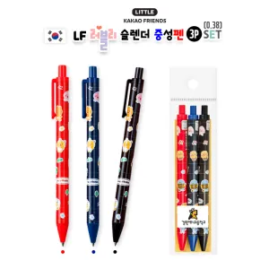 카카오 LF 러블리 슬렌더 중성펜 3P세트(0.38) | 캐릭터 판촉물 제작