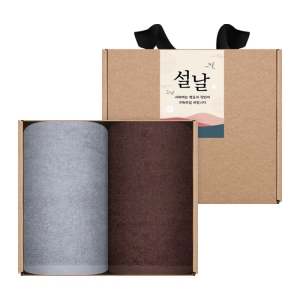 송월타월 명절 설날 새해 신년  핸드타올 크라프트세트(항균고리2p+스티커) | 타올선물세트 판촉물 제작