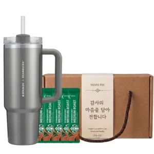 스타벅스 SS 스탠리 시그니처 켄처 887ml + 스타벅스 스틱커피 + 기프트박스 | 텀블러 기타선물세트 판촉물 제작