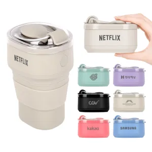 [폴베어] 조이 접이식 사각 실리콘 텀블러 500ml | 텀블러 판촉물 제작