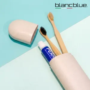 블랑블루 제로웨이스트 대나무칫솔(2개)+치약(50g)+생분해케이스 친환경세트 | 치약 칫솔 구강청결 판촉물 제작