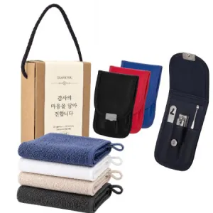 777 쓰리쎄븐 손톱깎이(3PCS)  + 코지 고리수건 선물세트 | 메탈손톱깎이 판촉물 제작