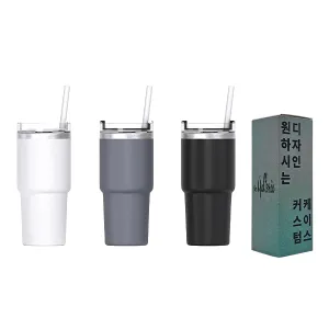 [굿즈 골드넬] 키스크 빨대 텀블러 600ml | 텀블러 판촉물 제작