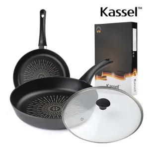 카셀 쿡라이트 플러스(Cook Right Plus) 인덕션 (IH) 프라이팬 28cm + 유리뚜껑 28cm | 후라이팬 판촉물 제작