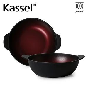 [Kassel] 카셀 버건디 티타늄 (IH)인덕션 만능 전골냄비팬 28cm | 냄비 다용도팬 판촉물 제작