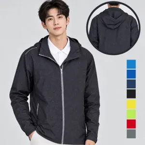 남녀공용 초경량 탈부착 후드 반사라인 바람막이 자켓 단체근무복 유니폼 S~4XL | 의류 판촉물 제작