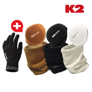 K2 2027년형 겨울 방한용품 버닝 3종세트 (귀마개+넥워머+니트장갑) | 계절 의류잡화 판촉물 제작