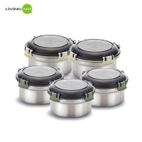 리빙아트 스테인레스밀폐용기 5종세트 (350ml,/50ml)