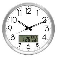 350 무소음 디지털카렌다알미늄온도벽시계 (350*350*45mm)