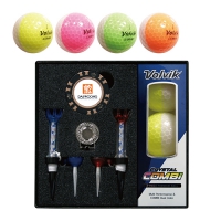 볼빅 크리스탈 콤비 3피스 골프볼 + 칩볼마커(2) + 자석클립 + 자석티(2) 세트 | 골프용품세트 판촉물 제작