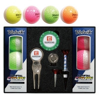 볼빅 크리스탈 콤비 3피스 골프볼 6구 + 칩볼마커(2) + 그린보수기볼마커(실버) + 자석클립(실버) + 자석티 세트 | 골프용품세트 판촉물 제작