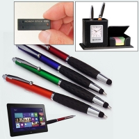 3종)USB+가죽 펜꽂이 시계+터치볼펜 | 펜꽂이 다용도홀더 판촉물 제작