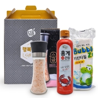 다올 기프트세트 행복10호 (간장 1개+롤키친타올+핑크소금 그라인더 180g)
