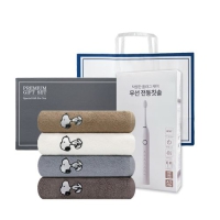 송월 프리미엄 선물 세트 (스누피 리버40 1P + 전동칫솔 1P)