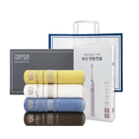 송월 프리미엄 선물 세트 (카운테스마라 센치40 1P + 전동칫솔 1P)