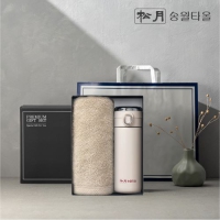 송월 프리미엄 선물 세트 (호텔40수 테일러 1P + 원터치텀블러 420ml 1P)