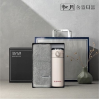 송월 프리미엄 선물 세트 (호텔 컬러풀40 1P + 원터치텀블러 420ml 1P)
