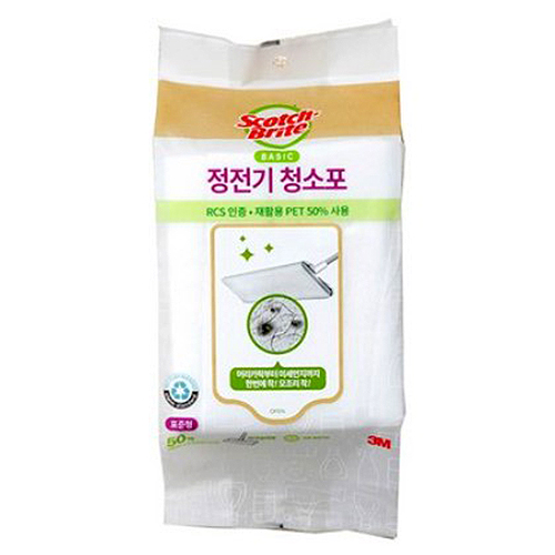 티슈/물티슈 청소용티슈 3M 스카치브라이트 재활용 PET 50% 사용 정전기 청소포 표준형(30매) 상품 사진